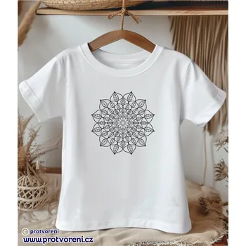 Tričko k vybarvení, dětské, MANDALA s listy 1 ks zvolte VELIKOST trička ZDE:: 11/12 let Beagle