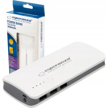 Powerbanka Powerbank Esperanza 8000 mAh, bílý