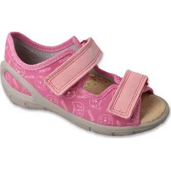 Dívčí sandály Befado dětské sandály textilní růžové velikost 27