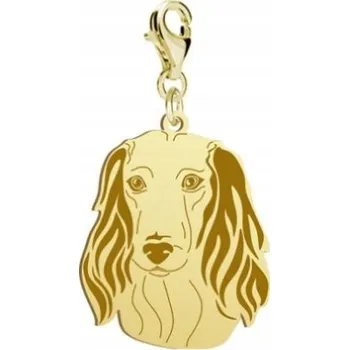 Přívěsek Zlatý přívěsek Jezevčík s dlouhou srstí, stříbro 925, šperk Dárek pro ženu s věnováním