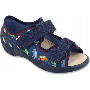 Chlapecké bačkory Befado dětské papuče na suchý zip modré, velikost 30