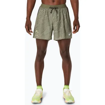 Pánské oblečení Pánské běžecké šortky ASICS Fujitrail All Over Print 5IN mantle green