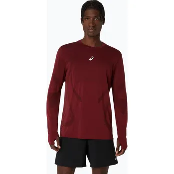 Pánské tričko Pánské běžecké tričko Longsleeve ASICS Road Seamless LS dark red planet