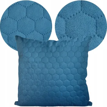 Povlečení POVLEČENÍ NA POLŠTÁŘ VELVET SONIC 45x45 SAFÍROVÉ PROŠÍVANÁ DEKORATIVNÍ