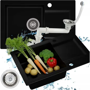 Granitový dřez Jednodřez granitový Moderno černý