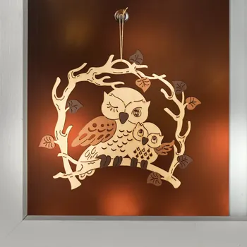 Obrázek na okno Sova hnědá 25 x 22 cm