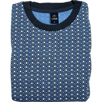 Pánské pyžamo N-feel Pánské bavlněné pyžamo s dlouhým rukávem GIRY Barva: Modrá, Velikost: XL