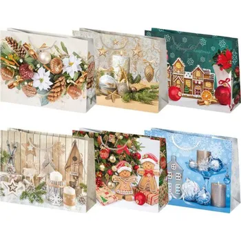 Dárková taška Dárková taška vánoční T6 33, 30x23x10cm