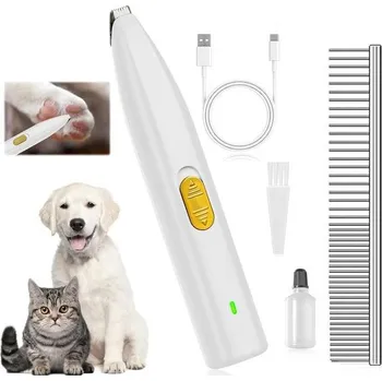 Strojek na vlasy Dobíjecí zastřihovače psů a koček - Tichý zastřihovač chlupů na tlapky, oči, uši, obličej, zadek -