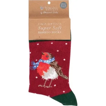 Dětské ponožky "Season's Tweetings" - Červenka, vánoční, vel. 27–31