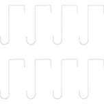 Dveřní háčky, 15,2 cm, kovové, tvar Z, 8ks