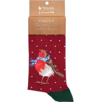 Dámské ponožky Dámské ponožky "Season's Tweetings" - Červenka, vánoční