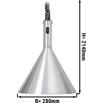 Lednice G.Gastro Ohřívací lampa Retro - Ø 280 mm - hliníková
