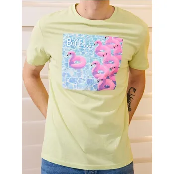 Pánská móda Sinsay - Tričko s krátkým rukávem - zelená - 9685I-07X - 9685I-07X-M