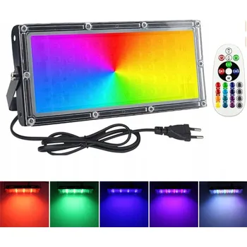 RGB LED Reflektor 50W Zahradní Vodotěsný DÁLKOVÝ OVLADAČ 16 Barev Světlo IP65