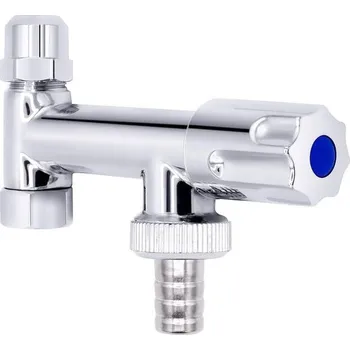 Pomocný ventil VARIOSAN pro spotřebiče 11107, Eckfix, mosaz, designová rukojeť, zpětná klapka, chrom