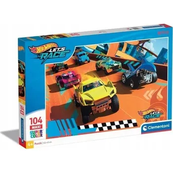 Puzzle Puzzle 104 Maxi Super Color Hot Wheels 25762 Clementoni