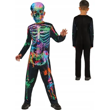 Karnevalový kostým Kostlivec Kostým smrt - Halloween - barevný 110-116 cm