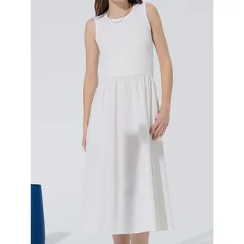 Dámské šaty Sinsay - Bavlněné midi šaty - bílá - 521DA-00X - 521DA-00X-XL