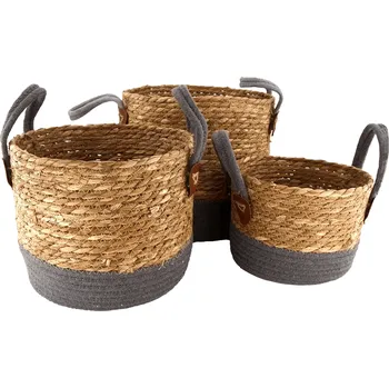 Košík z mořské trávy, mořská tráva, přírodní, šedý, ø 22 cm 5067003-534