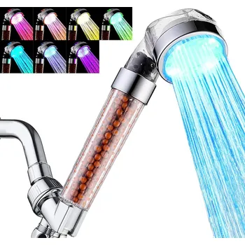 Sprchová hlavice PODSVÍCENÁ SPRCHOVÁ HLAVICE LED SPRCHA S NEGATIVNÍMI IONTY - SADA