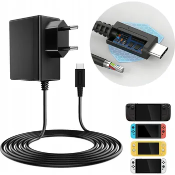 Herní konzole USB-C Nabíječka pro Nintendo Switch OLED/Switch Lite/Steam Deck Dock/Pro Controller