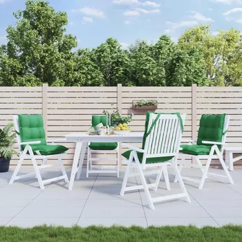 vidaXL Podušky na židli s nízkým opěradlem 4 ks zelené oxfordská látka