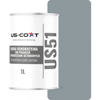 barva na zeď Akrylová Barva na betonu US-Coat 1 l RAL7001 LESKLÁ PRO NÁTĚR BETONOVÝCH POVRCHŮ polomatná
