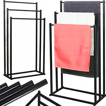 Věšák STOJAN VĚŠÁK NA RUČNÍKY STOJACÍ PODLAHOVÝ KOUPELNOVÝ 3 RAMENA KOVOVÝ