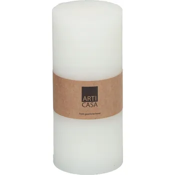 Svíčka Bílá VELKÁ stolní dekorativní SVÍČKA rustikální 7x16cm