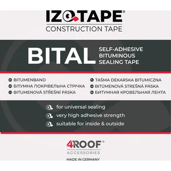 Lepicí páska Bitumenová lepicí páska IZOTAPE BITAL 100 mm x 10 m HLINÍKOVÁ