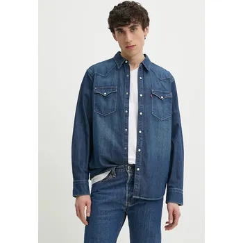Pánská košile Bavlněná košile Levi's 85744 námořnická modř 59A, vel. M