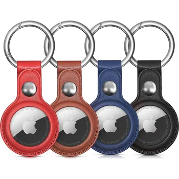Pouzdro pro Apple AirTag z PU kůže s karabinou WAT-21-0Y3S  4 ks mix barev 