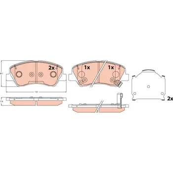 Brzdová destička Sada brzdových destiček, kotoučová brzda TRW GDB2310