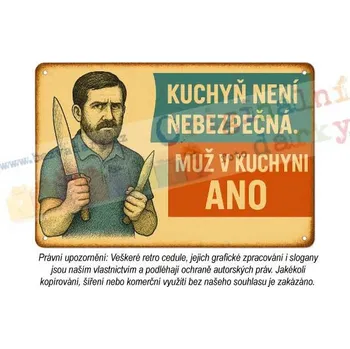 Plechová cedule cedule - muž v domácnosti 12 - Plast / A5 ( 20x15cm)