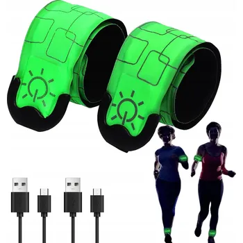 2x Žlutá reflexní páska na ruku 35x3,6 cm výstražná