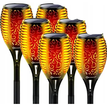 Venkovní osvětlení KESSER Solární lampa LED zahradní IP65, efekt pochodně, montáž 3v1