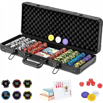 Karetní hra Pokerový set PRO pro náročné - 500 žetonů 14 g, plastové karty