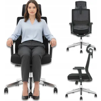 Kancelářská Židle Herní Křeslo Chromovaná Ocel Nastavitelná Nosnost do 150 KG