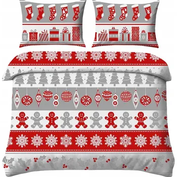 Povlečení POVLEČENÍ VÁNOČNÍ SADA 140x200 + 1 x 70x80cm Oboustranné -