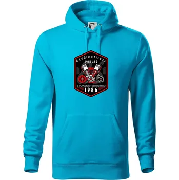 Pánská mikina Čtyřicetiletý poklad z původních dílů 1986 - Mikina pánská Cape s kapucí - 4XL ( Světlý tyrkys )