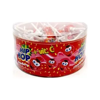 Bonbon CZ distribuce Hip Hop lízátka jahodová 50 x 8 g