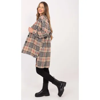 Dámská košile Béžová károvaná asymetrická košile Bonnie -EM-KS-180-2.97-beige Velikost: ONE SIZE