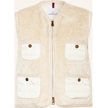 Dámská vesta Moncler Dámská Peříčková Vesta Z Umělé Kožešiny, béžová, 38