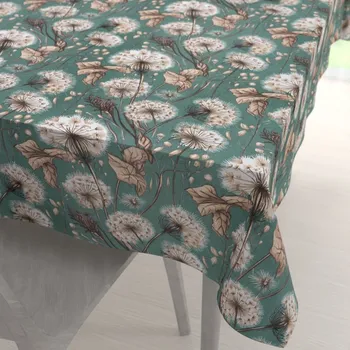 ubrus Bavlněný obdélníkový ubrus Sandra SA-716 Podzimní pampelišky na zeleném 50x100 cm