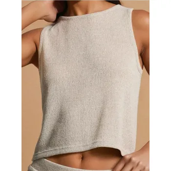 Oblečení a móda Sinsay - Pleteninový top - béžová - 687DO-08X - 687DO-08X-XXS