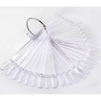 Přípravek na nehty Vzorník Nehtů – Průhledný Kulatý Vějíř (Clear Round)