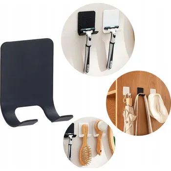 Držák na ručník DRŽÁK HÁČEK NA HOLICÍ STROJEK HOUBIČKU RUČNÍKY SAMOLEPICÍ ČERNÝ