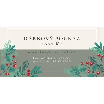 Dárkový potravinový koš vánoční dárkový poukaz 2000 Kč elektronický food-market