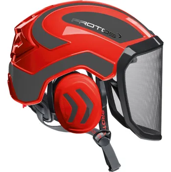 Pracovní přilba Přilba PROTOS® Integral Arborist, štít F39, červená/carbon